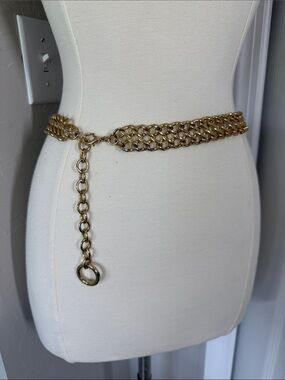 Gold curb chain belt 1” wide